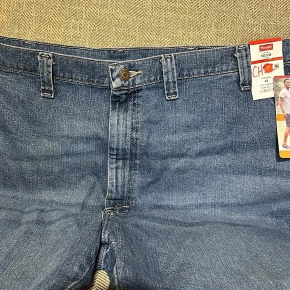 NWT wrangler five star denim men shorts 10” inseam size 46 carpenter flex - Picture 5 of 6